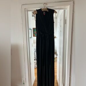 Black jumpsuit with front tie